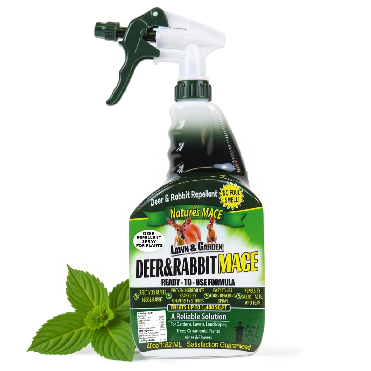 Nature's MACE deer and rabbit MACE bottle ready-to-use for gardens.