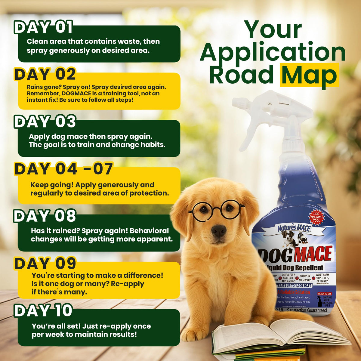 Safe use around children and plants with this plant-based dog deterrent.