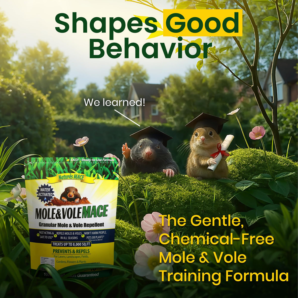 Nature's MACE granular application ready for easy, mess-free pest deterrence.