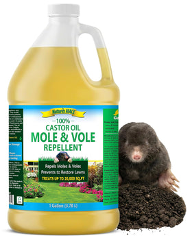 Nature's MACE Mole deterrent bottle 1gal demonstrates easy perimeter protection