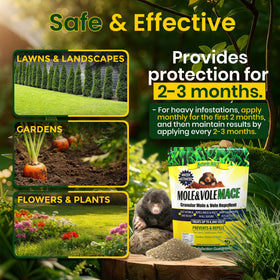 Nature's MACE plant-safe formula protects flowers and vegetables without harming beneficial plants.