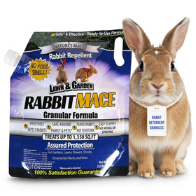 Nature's MACE Rabbit MACE granules bag provides year-round deterrence for gardens.