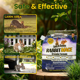 Nature's MACE Rabbit MACE granules dispersion forms a protective barrier against rabbits.