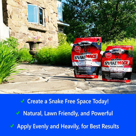 Nature's MACE Snake Mace yard application shows easy outdoor coverage for deterrence