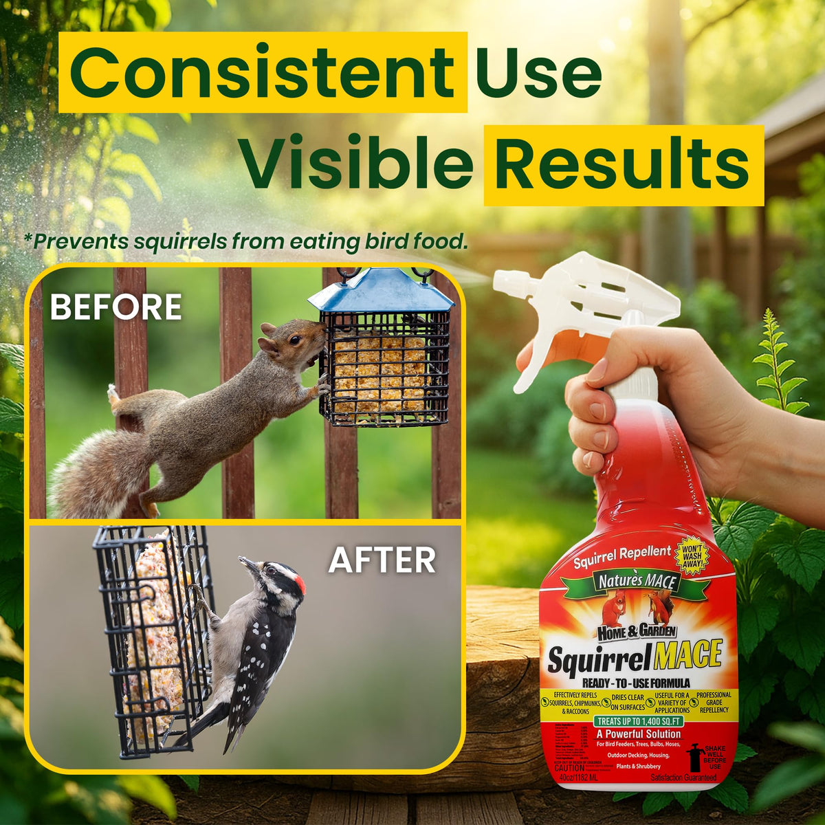 Nature's MACE Squirrel Mace packaging with clear labeling