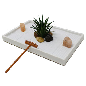 Nature's Mark white sand creates a tactile landscape for mindful routine.