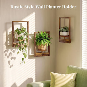 Natural wood floating shelf in warm finish, dust-proof and durable.