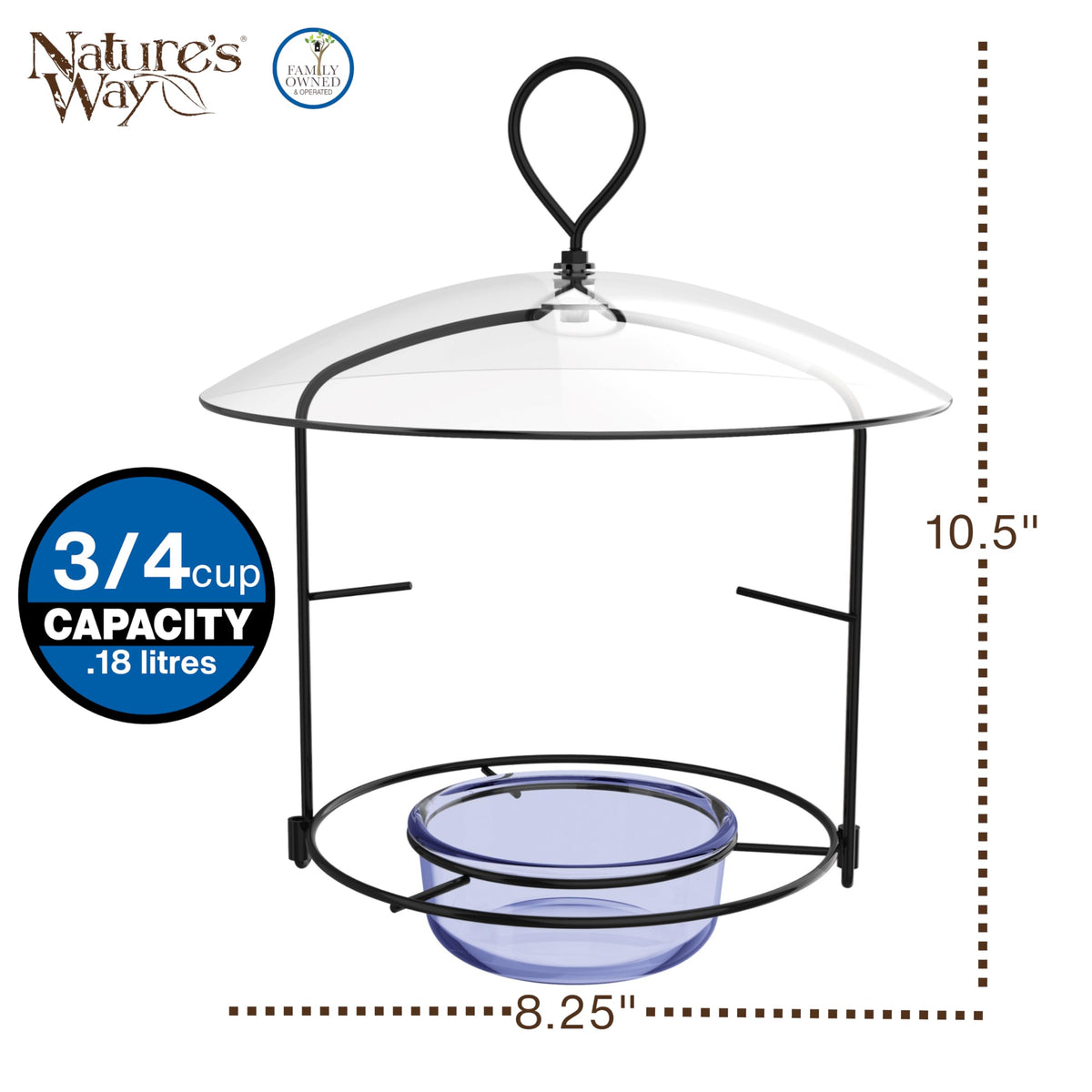 Nature's Way BBFM1 glass dish 3/4 cup for seed and fruit