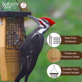 Nature's Way Bird Products CWF1 tail-prop feeder kerfs close-up showing gripping surface