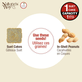 Nature's Way Bird Products CWF1 tail-prop feeder holds one suet cake