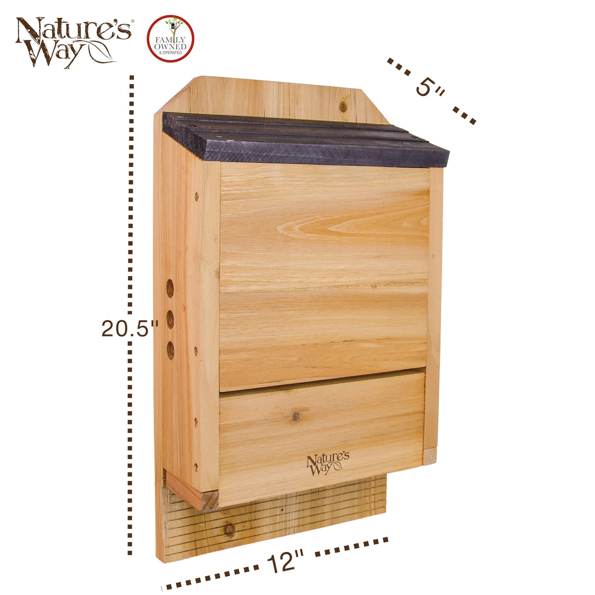 Nature's Way CWH6 landing kerfs detail highlights easy entrance for bats at dusk.