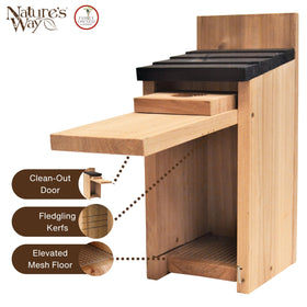 Nature's Way Cedar Bluebird Box ventilation openings promote air flow for birds
