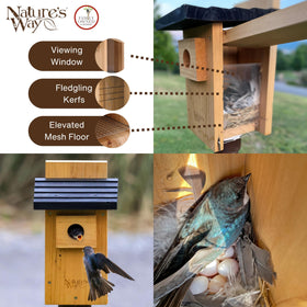 Nature's Way Cedar Bluebird Viewing House predator guard detail on entrance