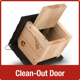 Nature's Way Cedar Wren House rust-free stainless hardware for lasting outdoor use.