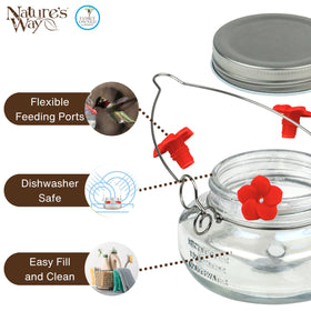 Nature's Way dish-style feeder provides accessible nectar at low angles