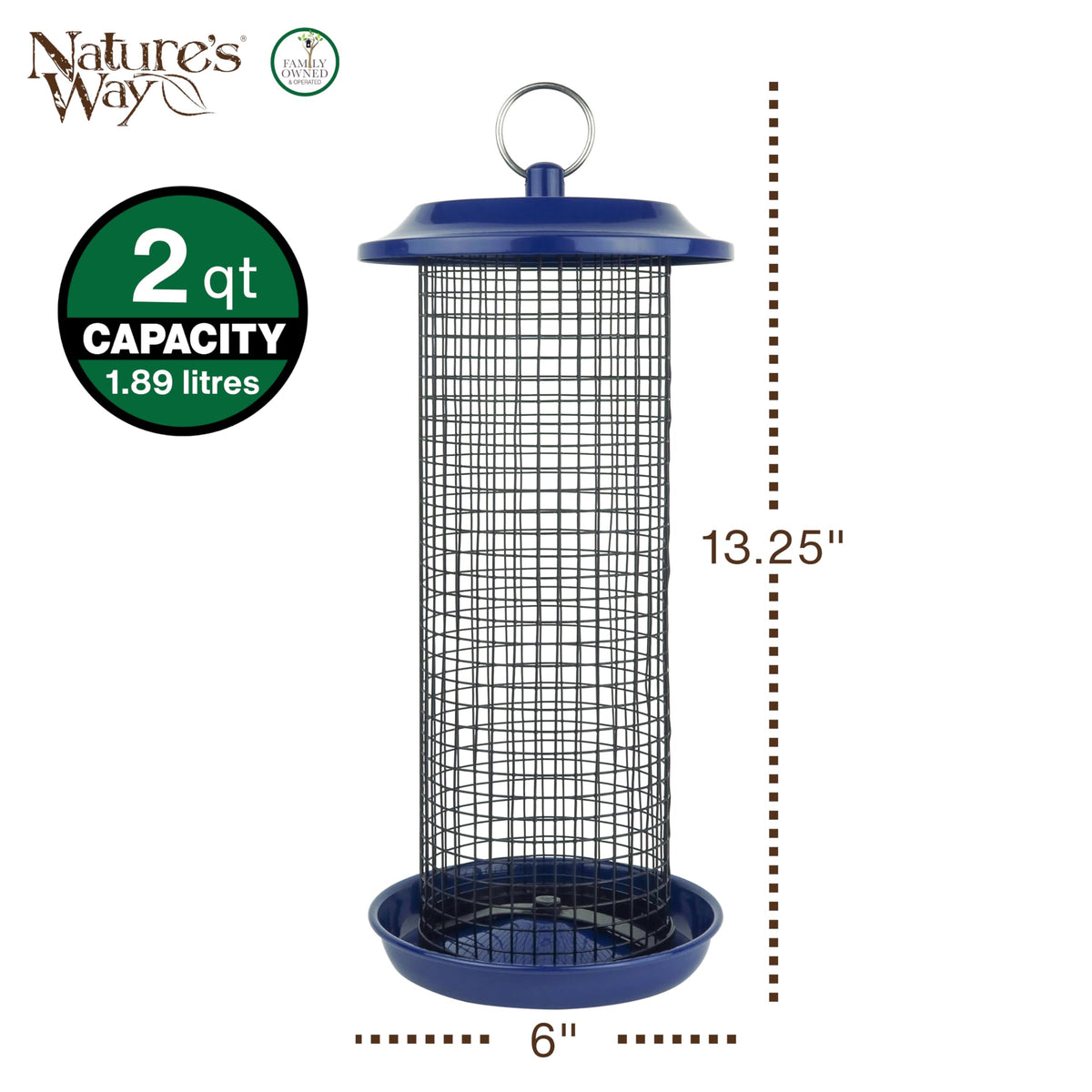 Nature's Way easy-cling mesh feeder supports 360-degree feeding for clinging species