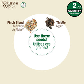 Nature's Way Sunglow 2.125-quart capacity ideal for Nyjer or mixed seed