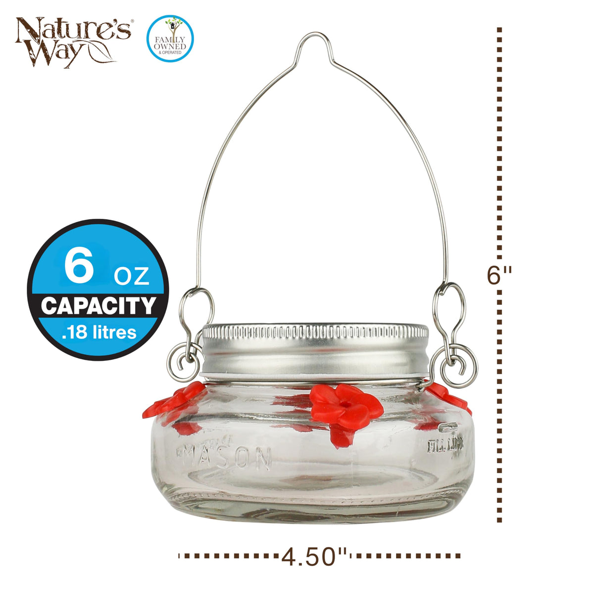 Nature's Way feeder lid is removable for quick refills and easy cleaning