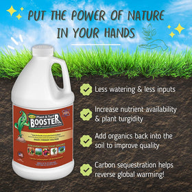 Nature's Wonder root booster application demonstrates easy soil feeding.