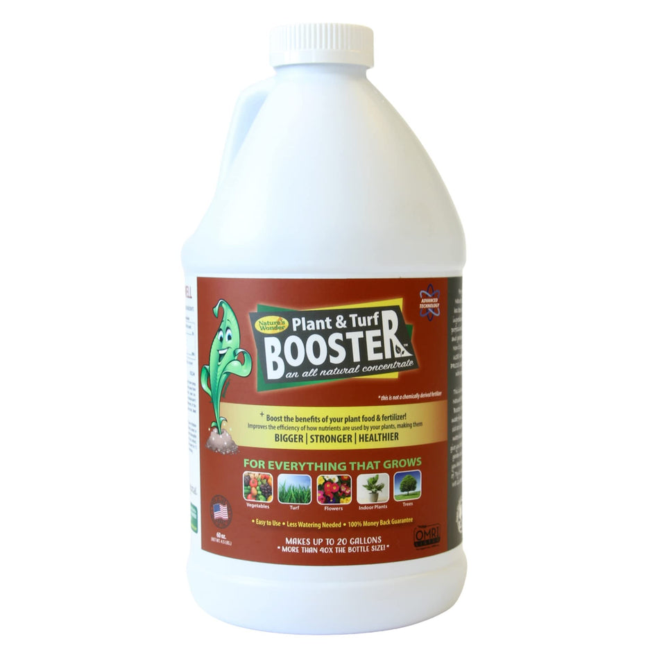 Nature's Wonder organic soil conditioner bottle pour promotes soil health.