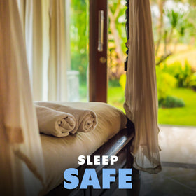 NatureStop bed bug spray in hotel-use setting ready for room treatment