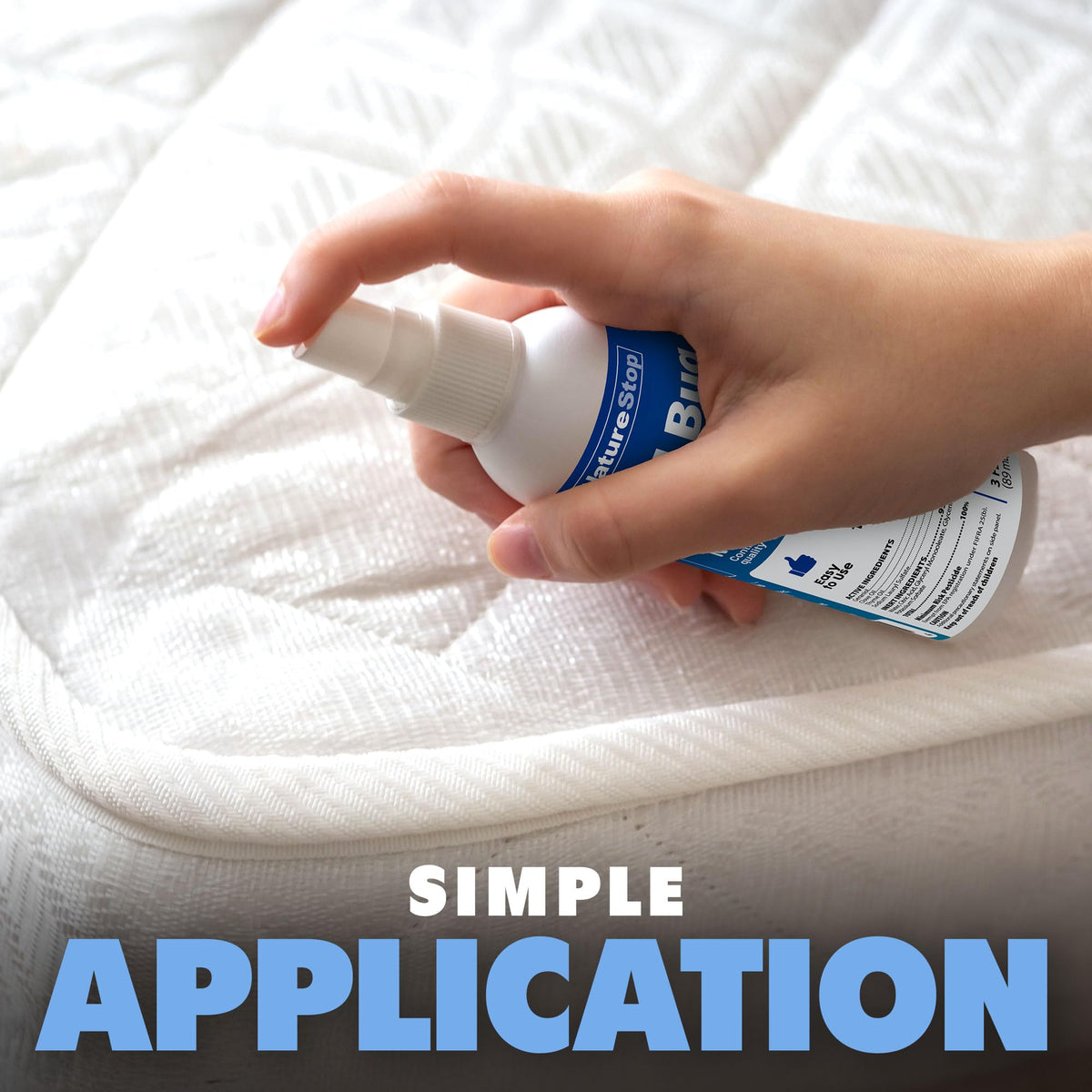 NatureStop bed bug spray with luggage protection demonstrates fabric safeguarding during travel
