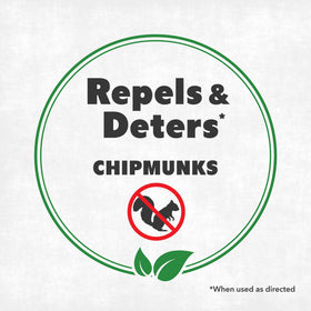 NatureStop chipmunk repellent spray mist applied along garden edges to deter activity