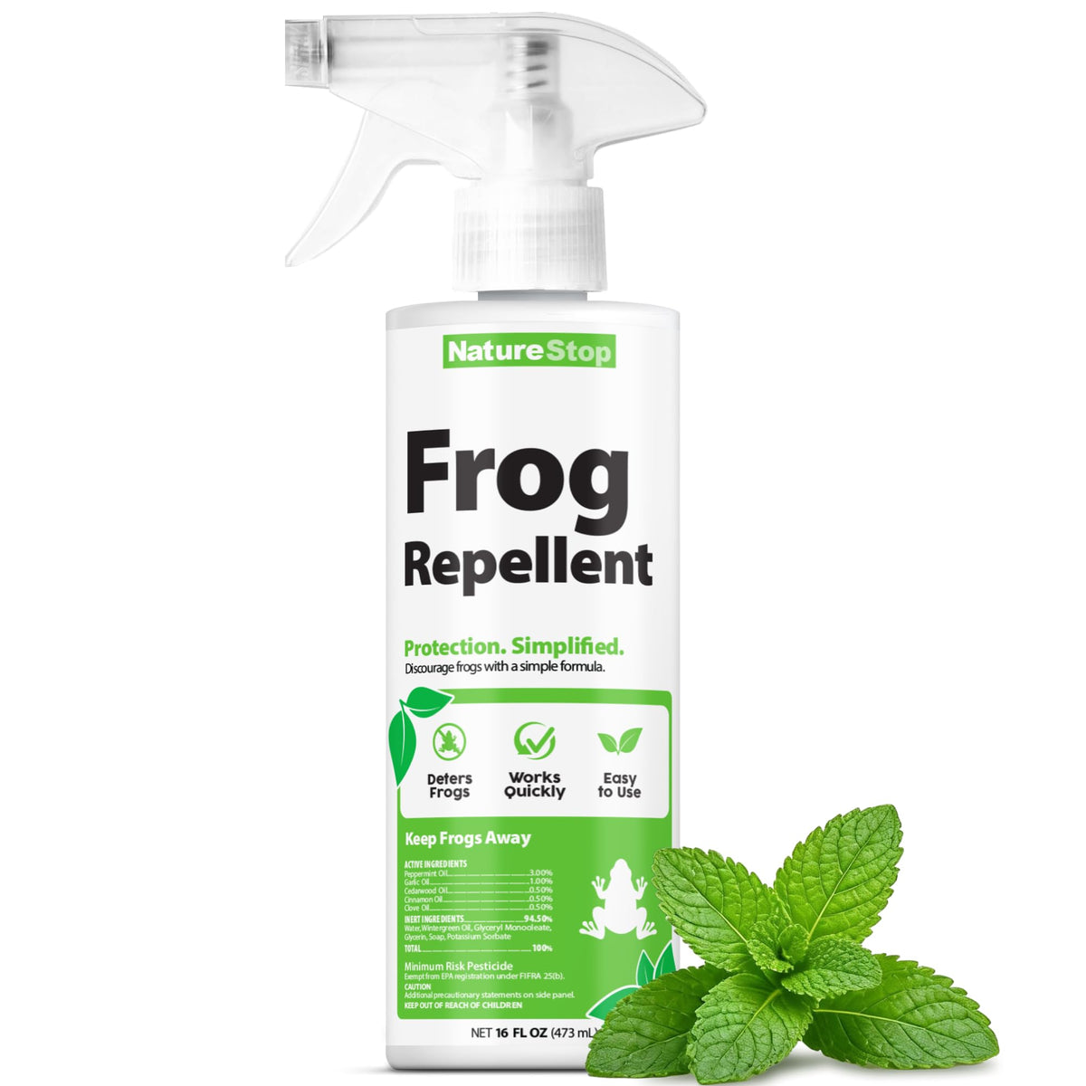 NatureStop Frog Repellent Spray bottle for patio application deters frogs