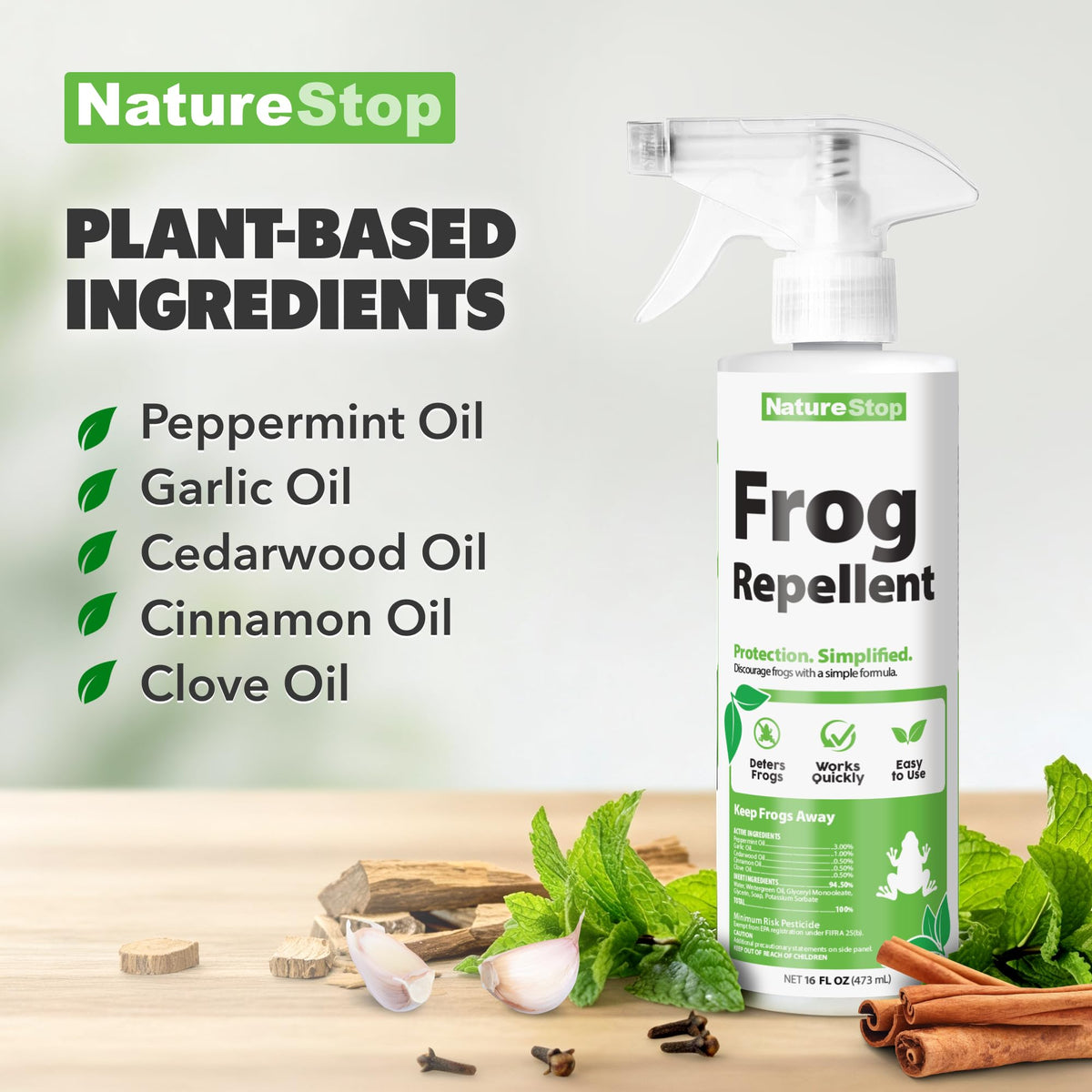 NatureStop Frog Repellent Spray in a garden reduces frog presence