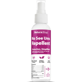 NatureStop No-See-Ums Repellent Spray bottle protects you from gnats at the beach