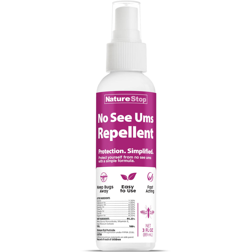 NatureStop No-See-Ums Repellent Spray bottle protects you from gnats at the beach