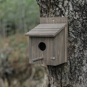Natureylwl Bird House open interior view emphasizes easy cleaning access