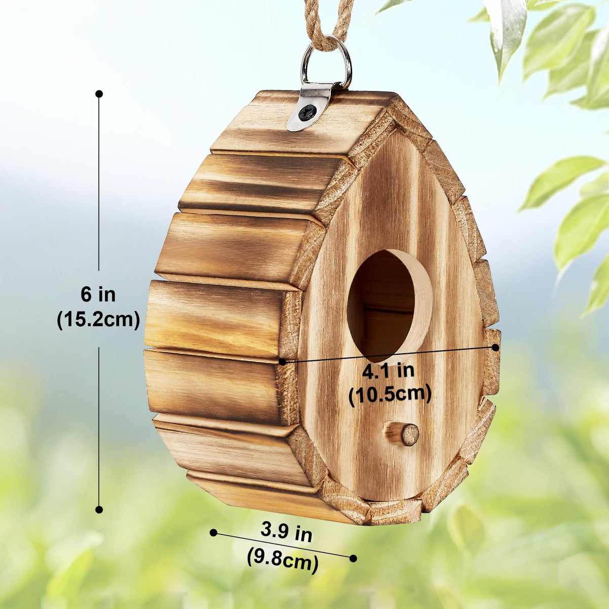 Natureylwl bird nesting box outdoor hanging in garden for small birds.
