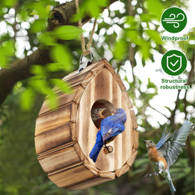 Natureylwl compact backyard birdhouse fits small garden spaces.