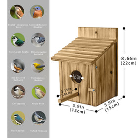 NATUREYLWL weatherproof wooden birdhouse for outdoor use.