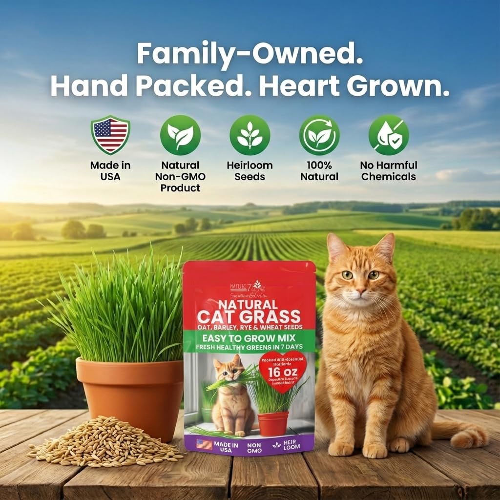 NatureZ Edge cat grass seeds made in USA packaging for freshness