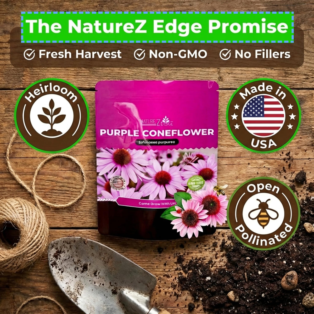 NatureZ Edge Echinacea plants border image suggests year-round color.