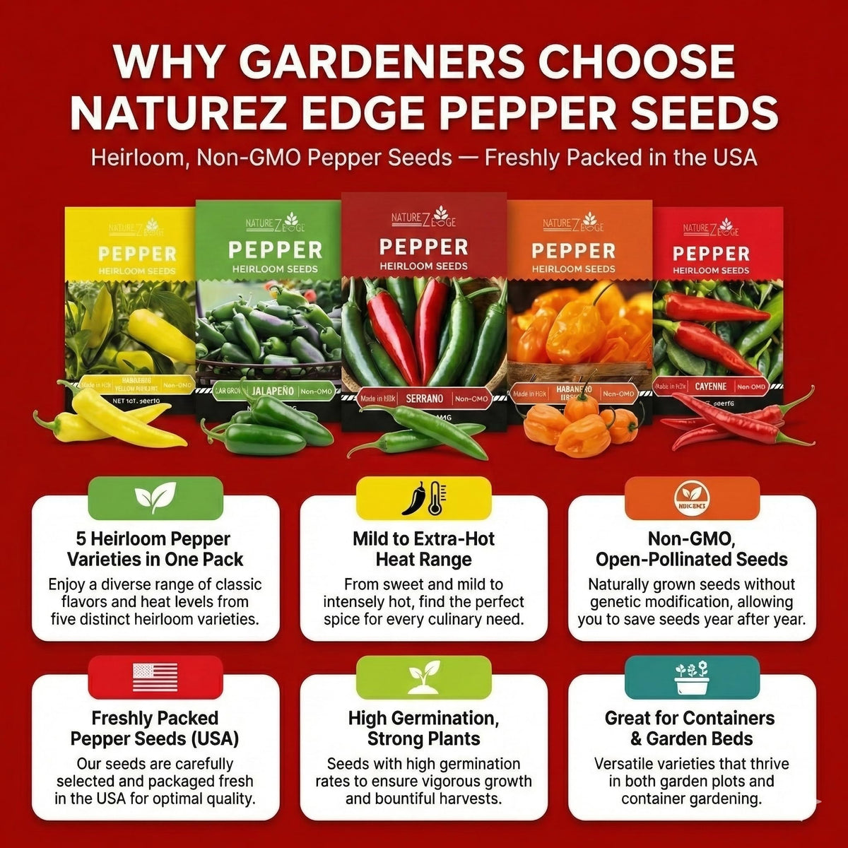 NatureZ Edge Variety pepper seeds for garden versatility