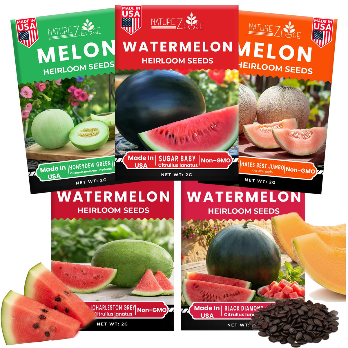 NatureZ Edge packaging for watermelon seeds ready for planting and storage.
