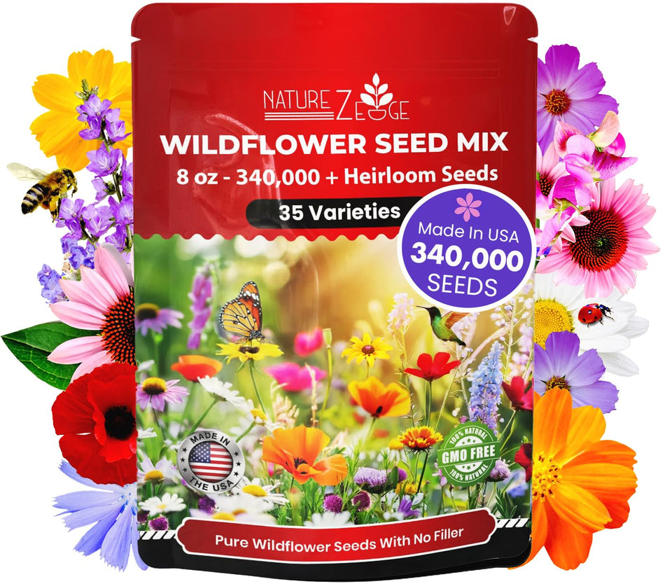 NatureZ Edge wildflower seeds half-pound bag for large garden coverage.