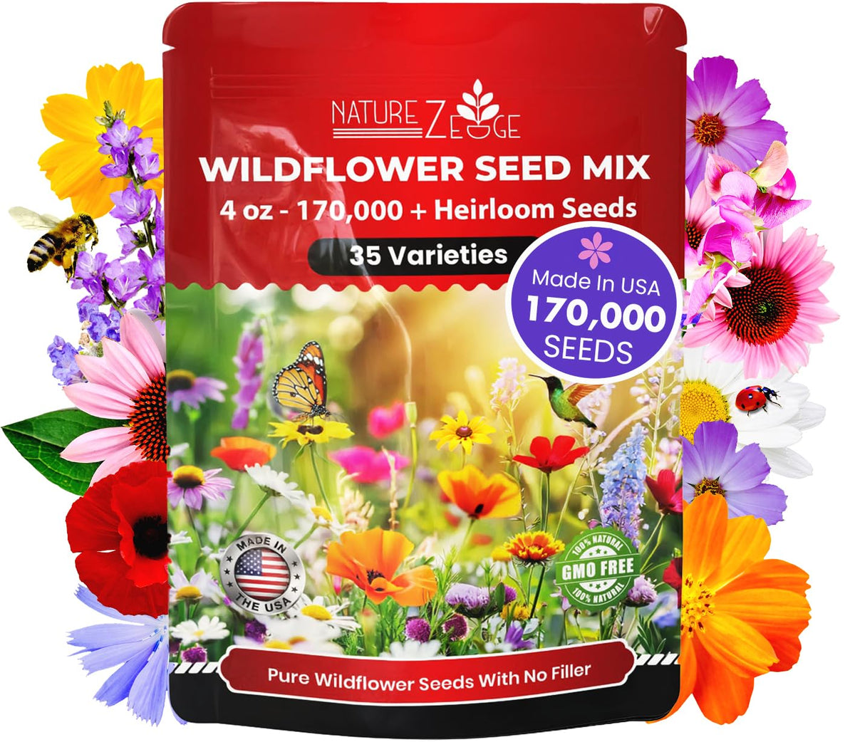 NatureZ Edge wildflower seeds mix packet ready for outdoor planting