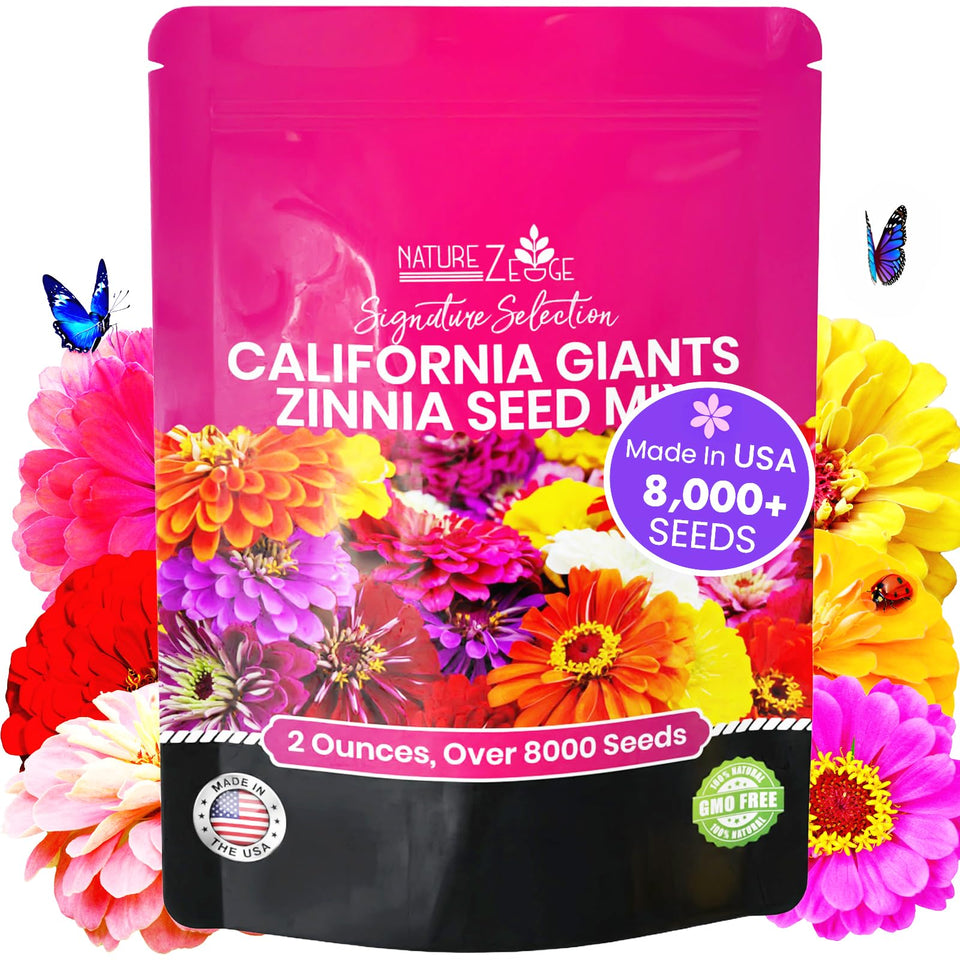 NatureZ Edge zinnia seeds bulk 2oz for vibrant garden color.