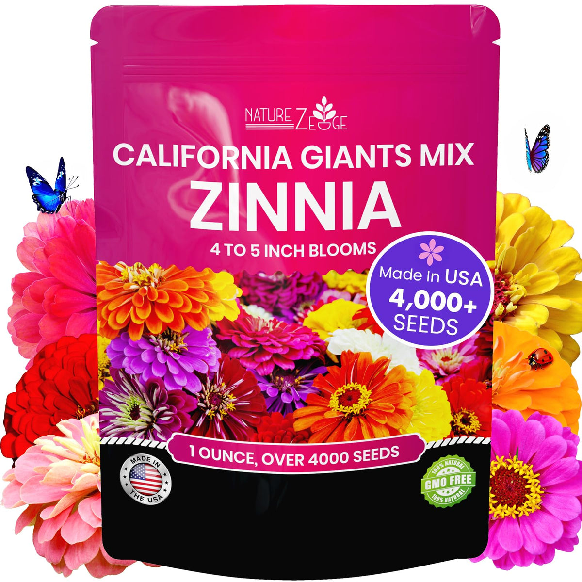 NatureZ Edge zinnia seeds bulk planting for vibrant borders and easy cultivation