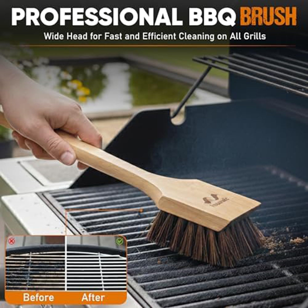 Naturolic outdoor grill cleaner works on gas charcoal and flat tops