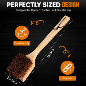 Naturolic wooden handle adds durability and eco friendly appeal