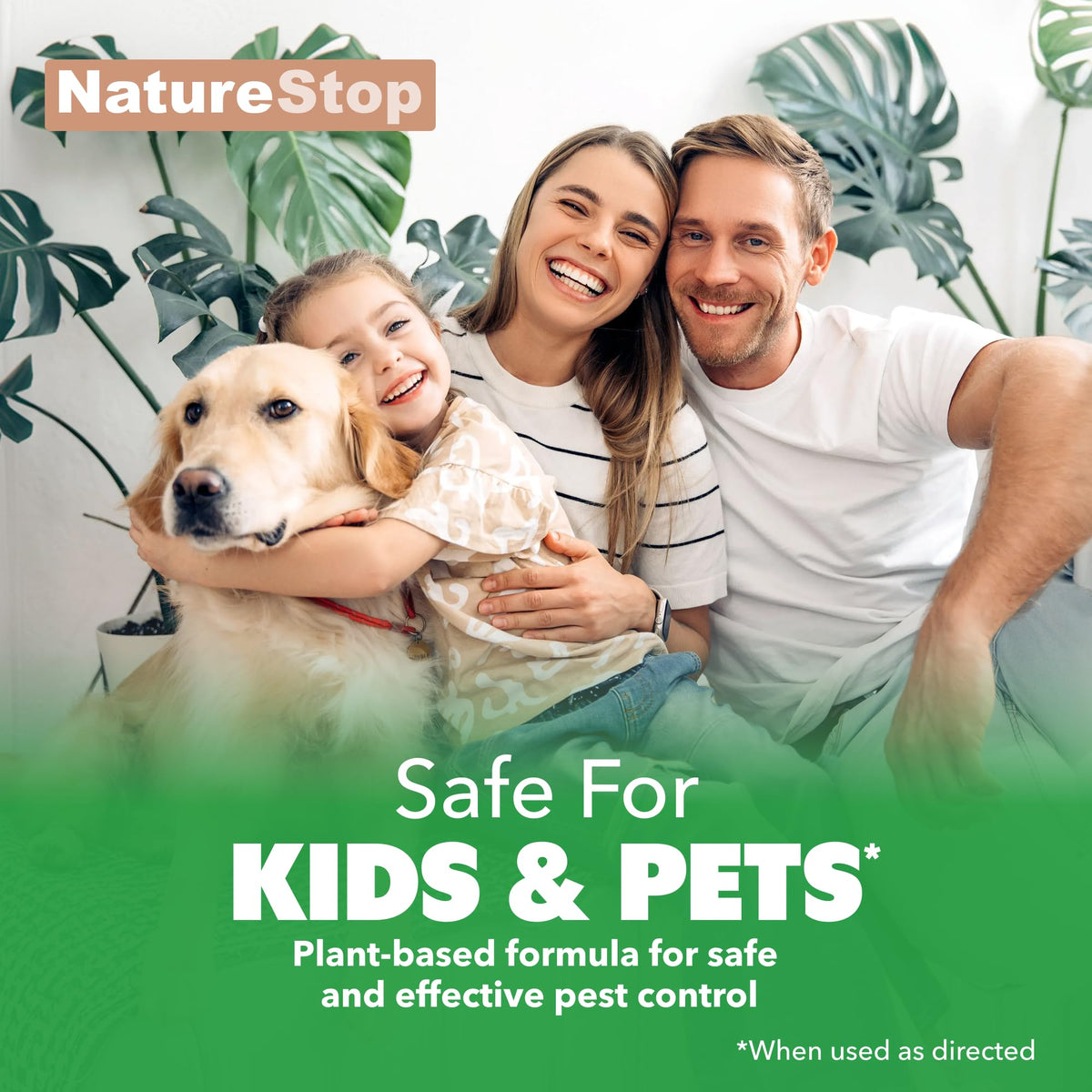 NatureStop Mealy Bug Killer application steps shows easy indoor or outdoor use.