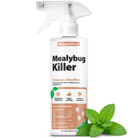 NatureStop Mealy Bug Killer bottle front shows trusted pest control for houseplants.