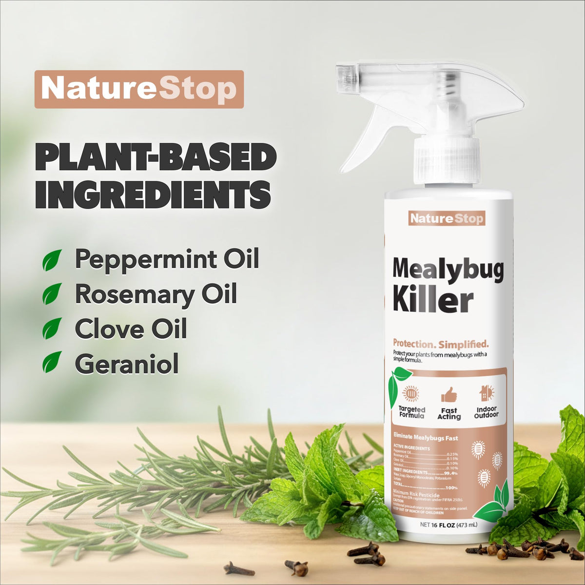 NatureStop Mealy Bug Killer for garden use supports clean plants among shrubs.