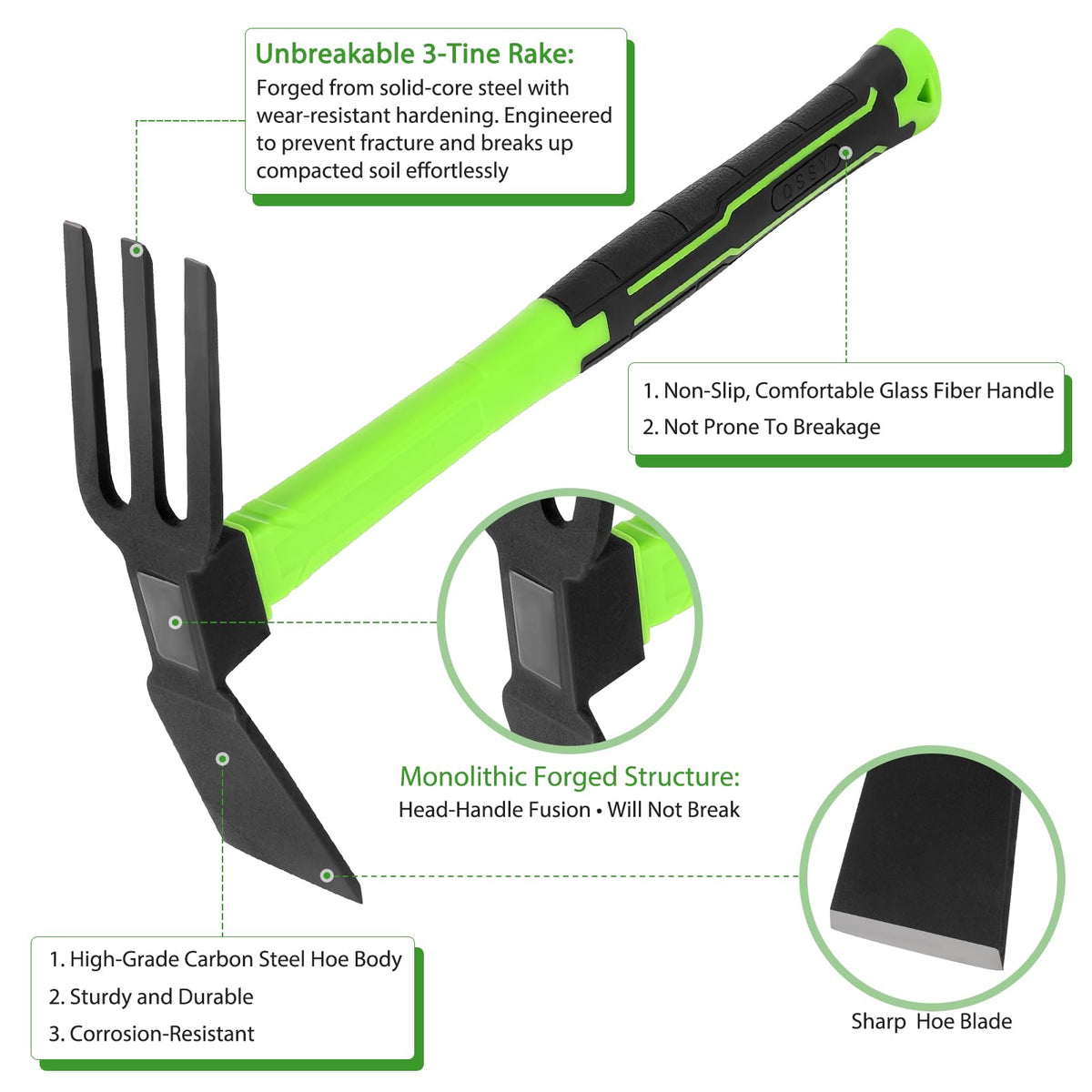 NAUKII ergonomic grip reduces hand fatigue during long weeding sessions.