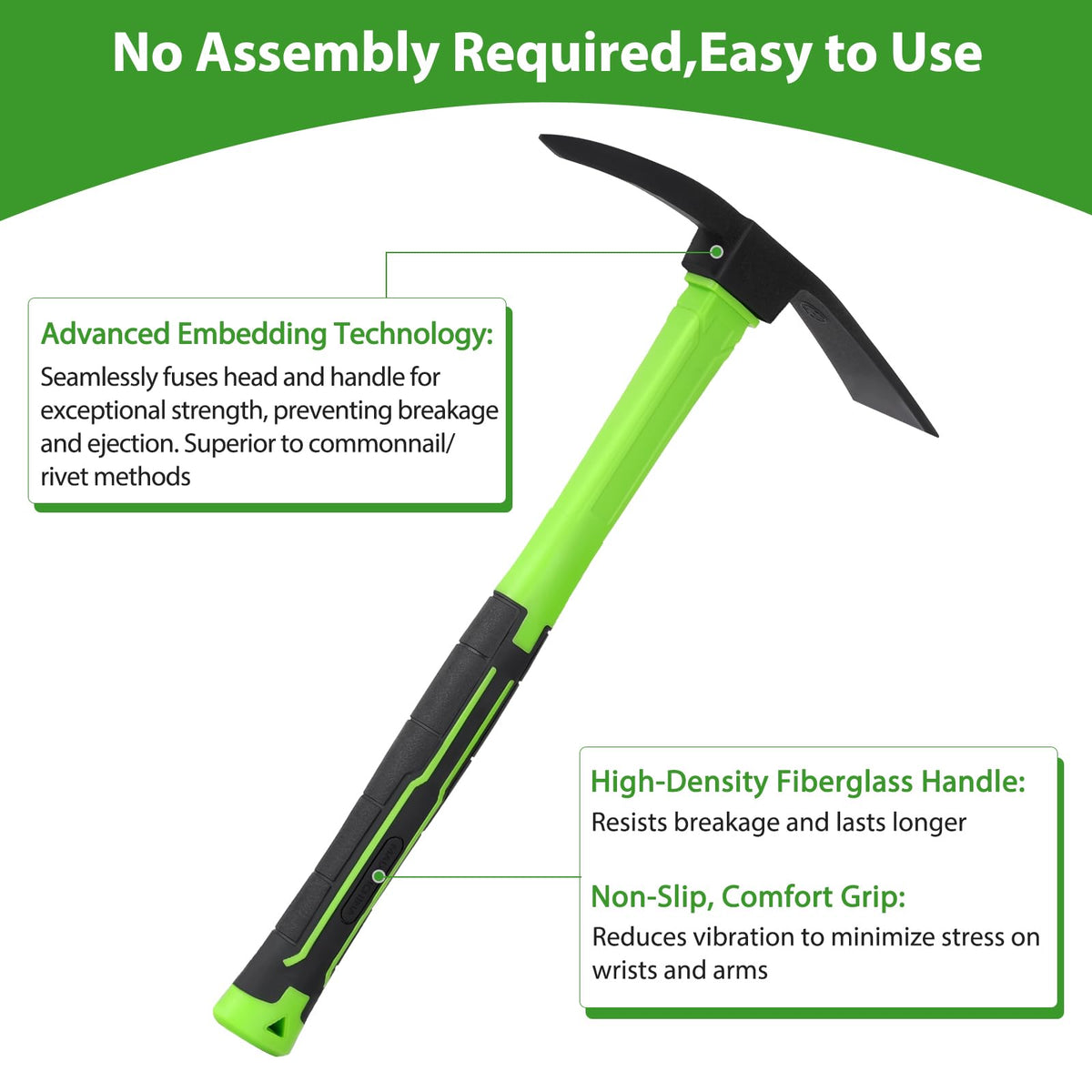 NAUKII ergonomic non slip handle enhances comfort during extended gardening sessions.